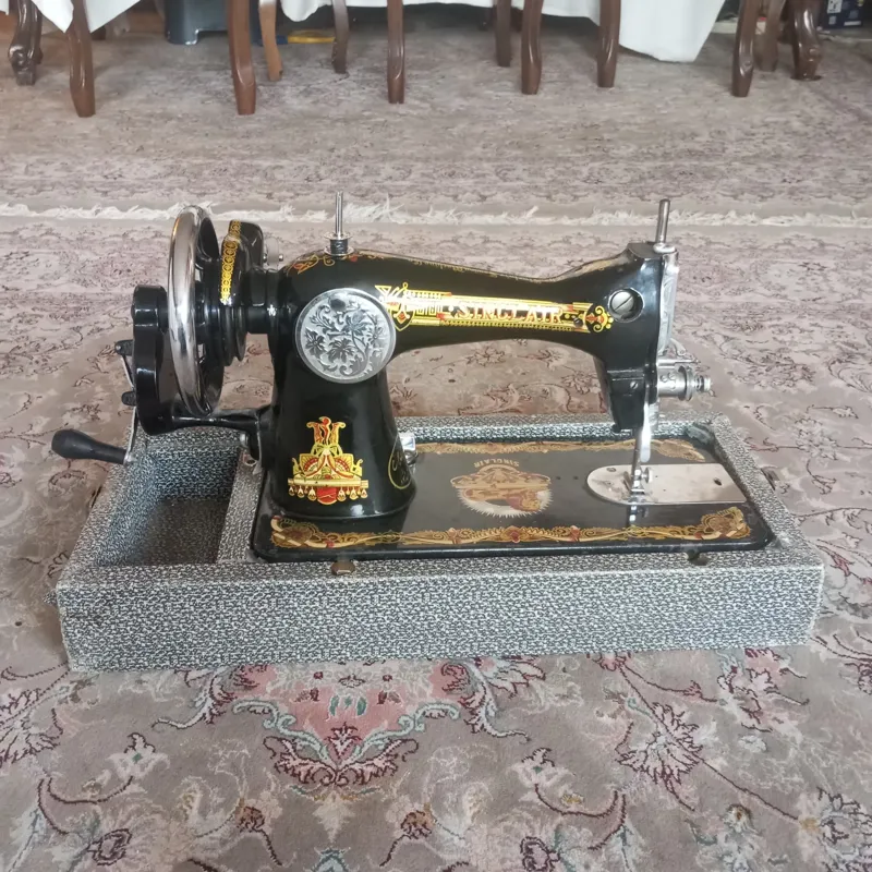 چرخ خیاطی قدیمی ژاپنی SINCLAIR SUPER DELUXE جعبه