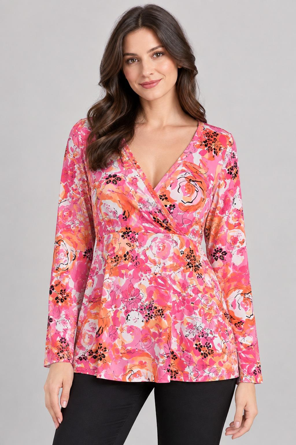 بلوز زنانه Avenue گلدار یقه هفت نو سایز 4244