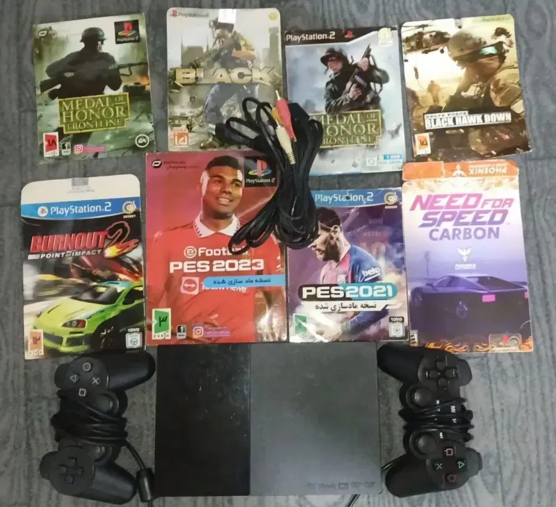 دستگاه ps2 با 8 بازی