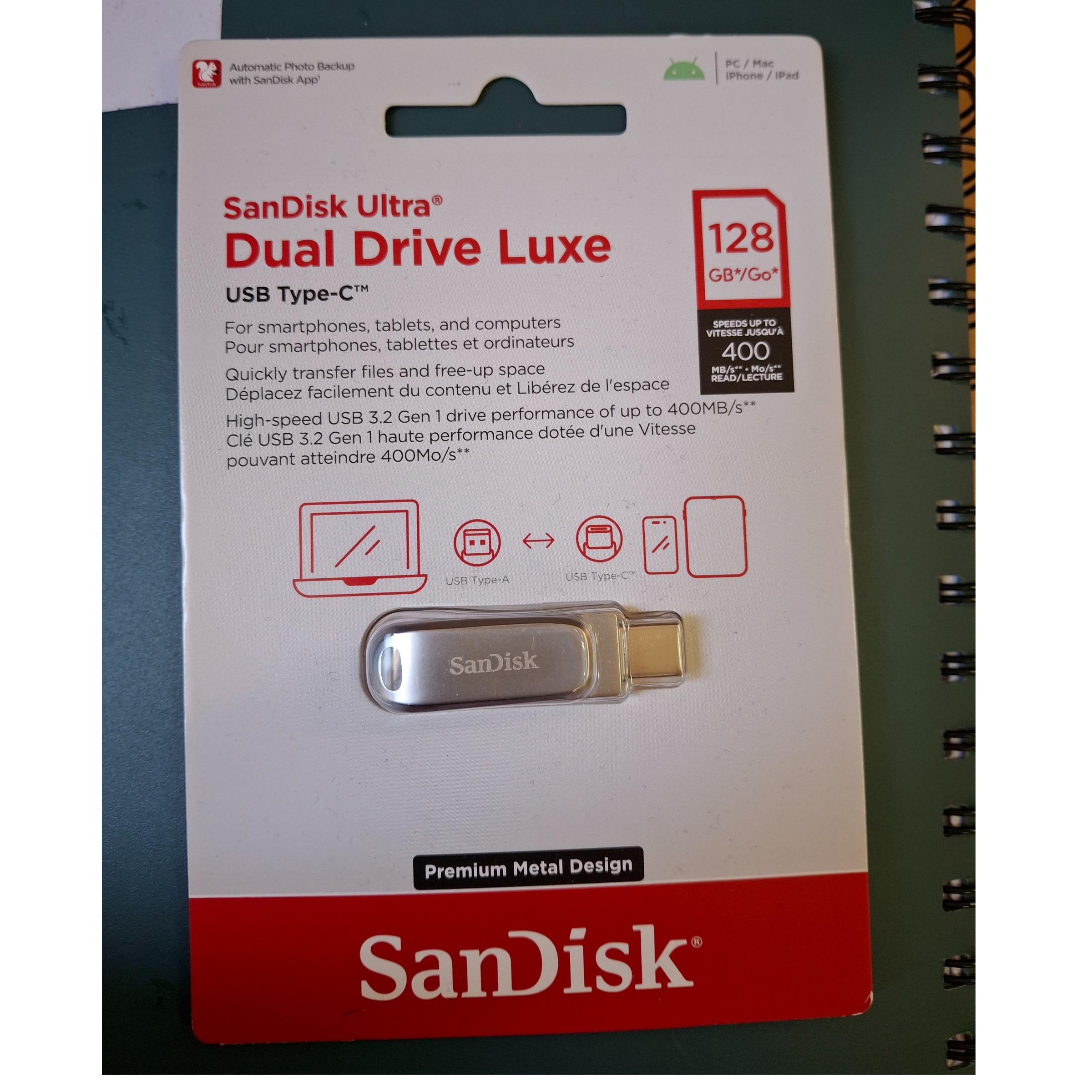 فلش 128 گیگابایت سن دیسک Ultra Dual Drive Luxe