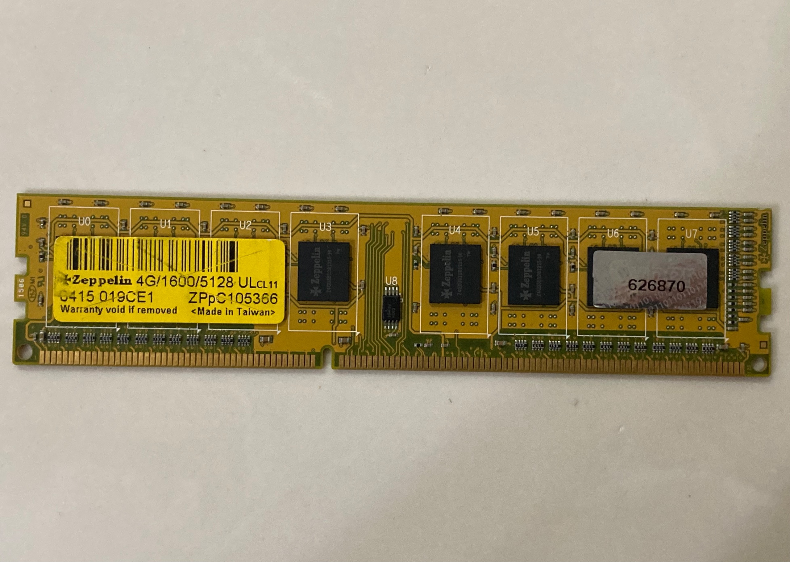 رم دسکتاپ Zeppelin 4GB 1600 DDR3