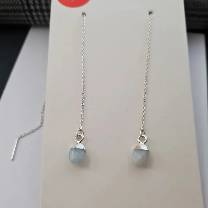 گوشواره بخیه سنگ آمازونیت