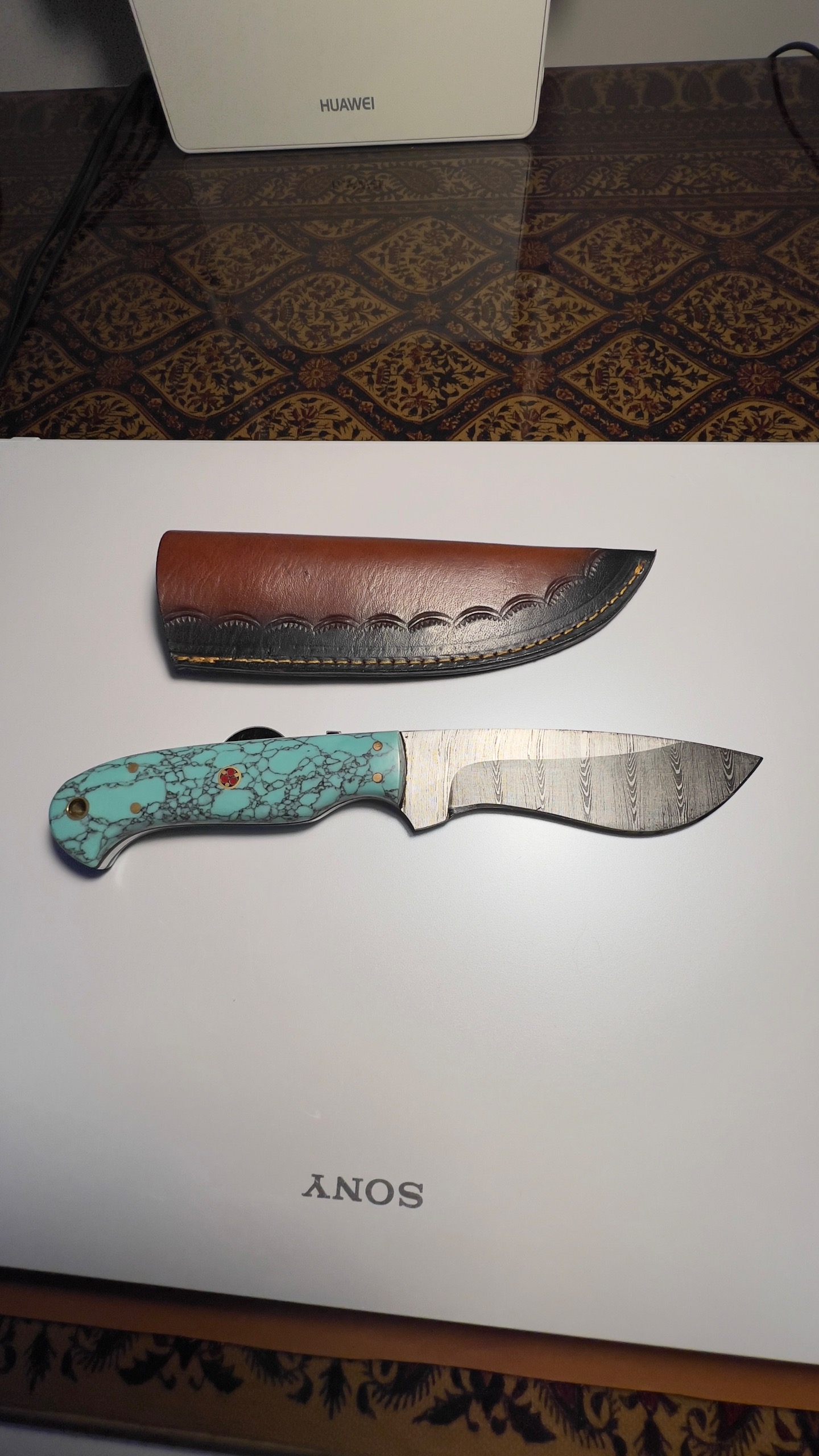 چاقو شکاری تیغه دمشقی