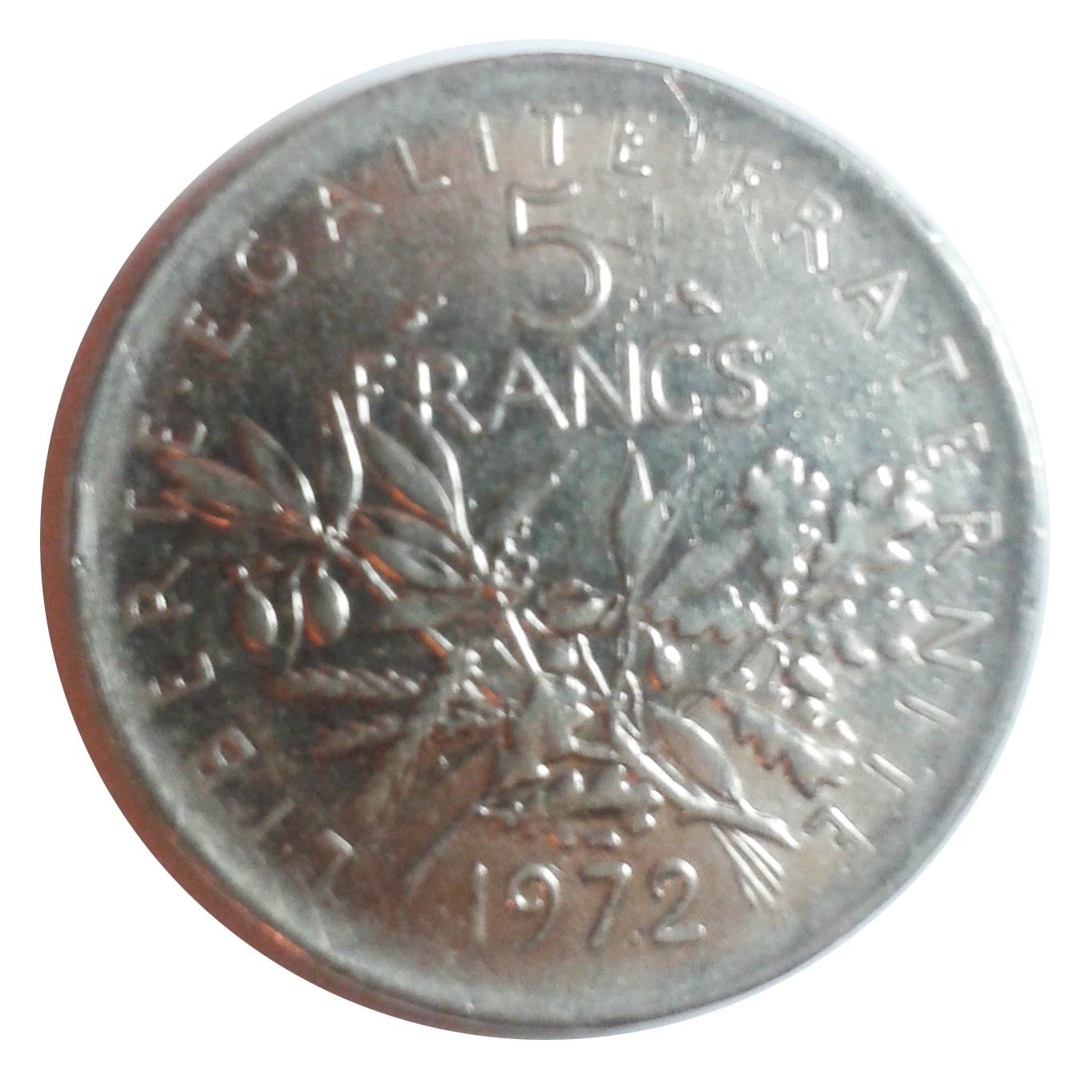 سکه 5 فرانک فرانسه 1972
