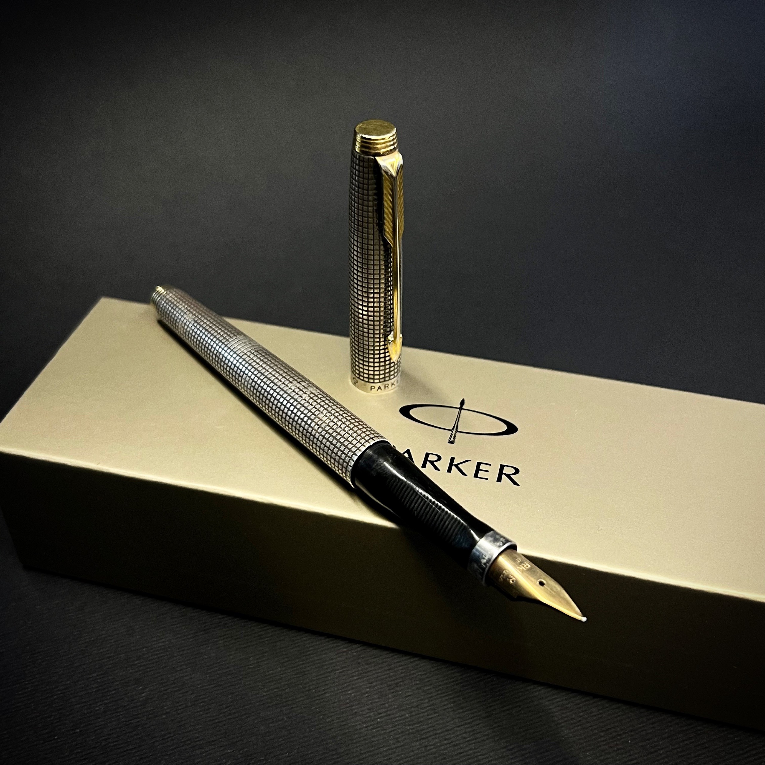 PARKER 75 خودنویس پارکر قدیمی تمام نقره آمریکایی