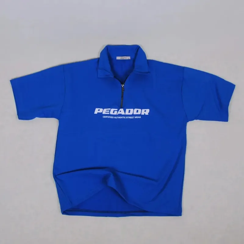 تیشرت یقه دار نیم زیپ باکسی جنس دورس دو نخ