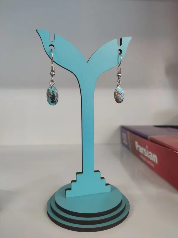 گوشواره فیروزه نیشابور سایز 1 سانت