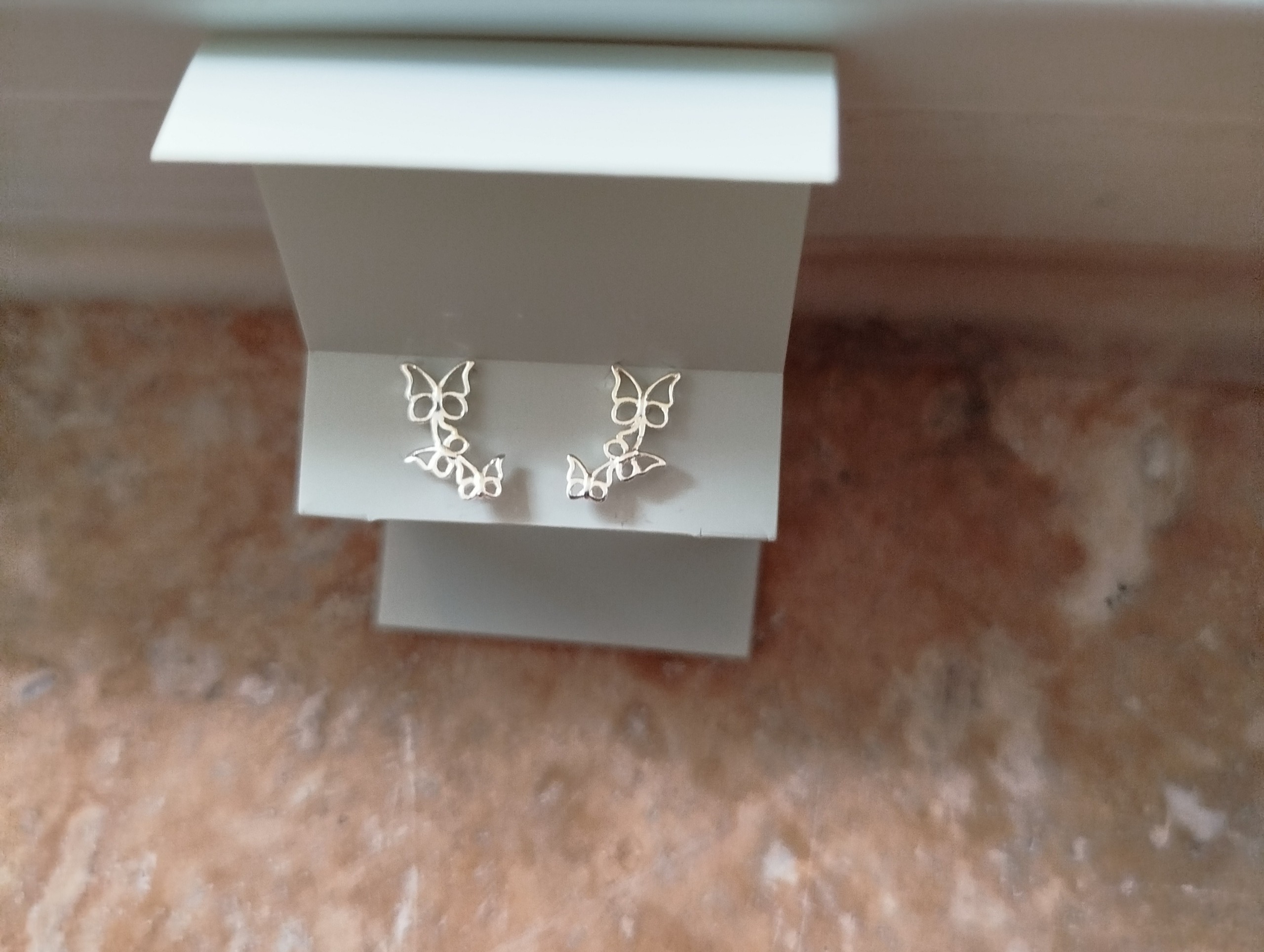 گوشواره نقره طرح پروانه