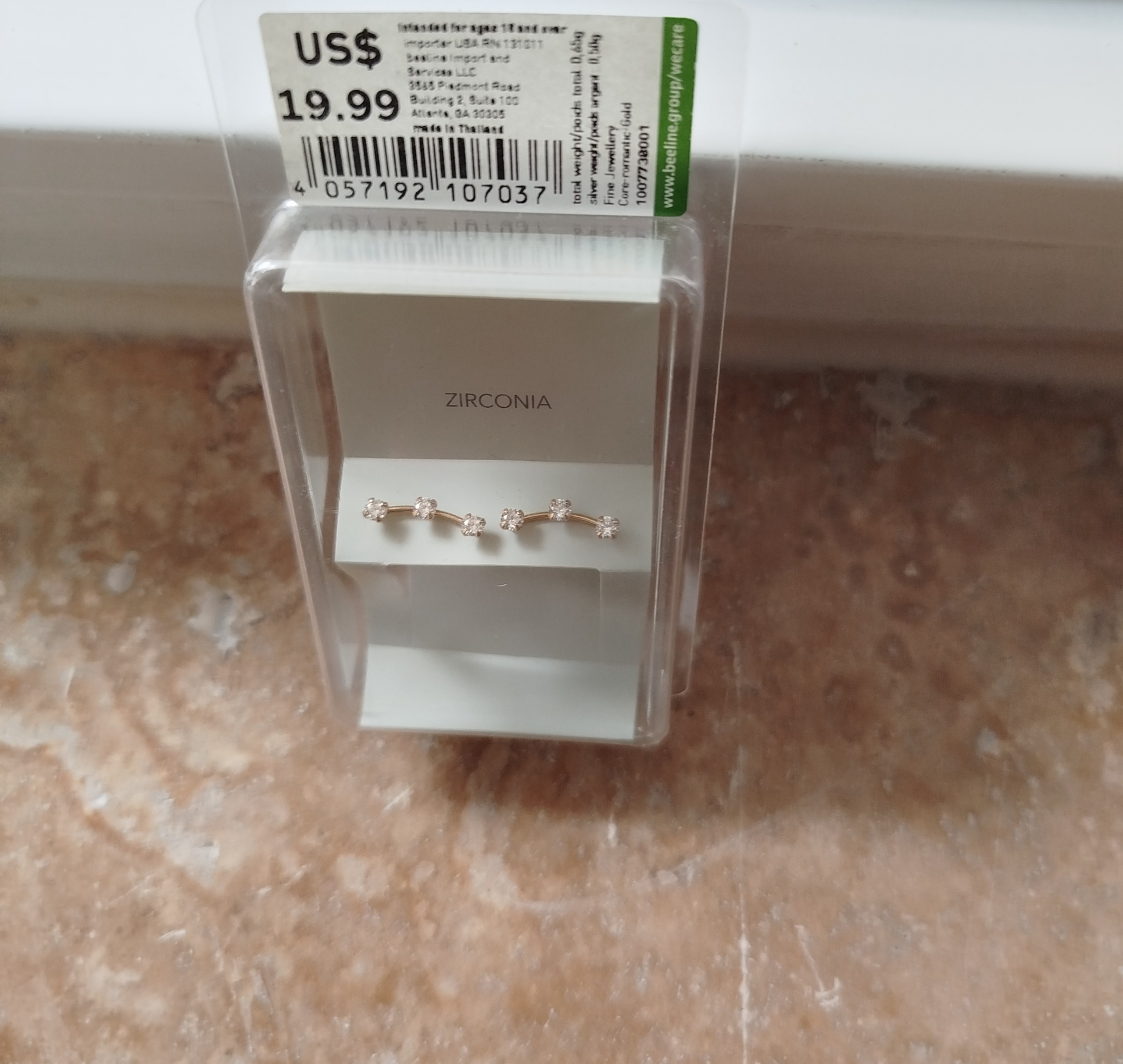 گوشواره نقره با روکش طلا