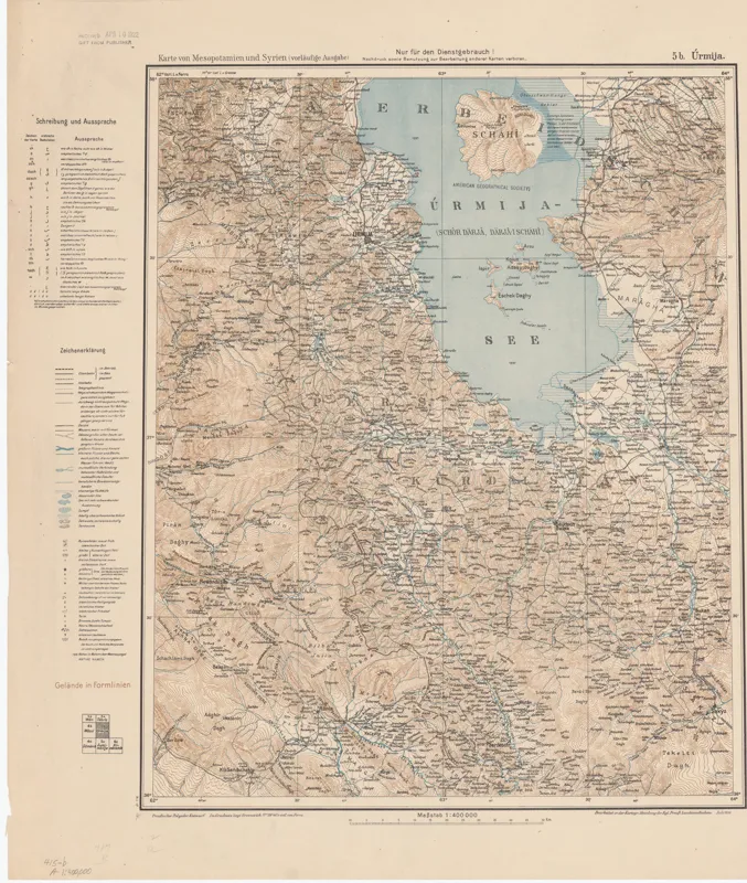 نقشه ارومیه و شهرهای اطراف1918 میلادی