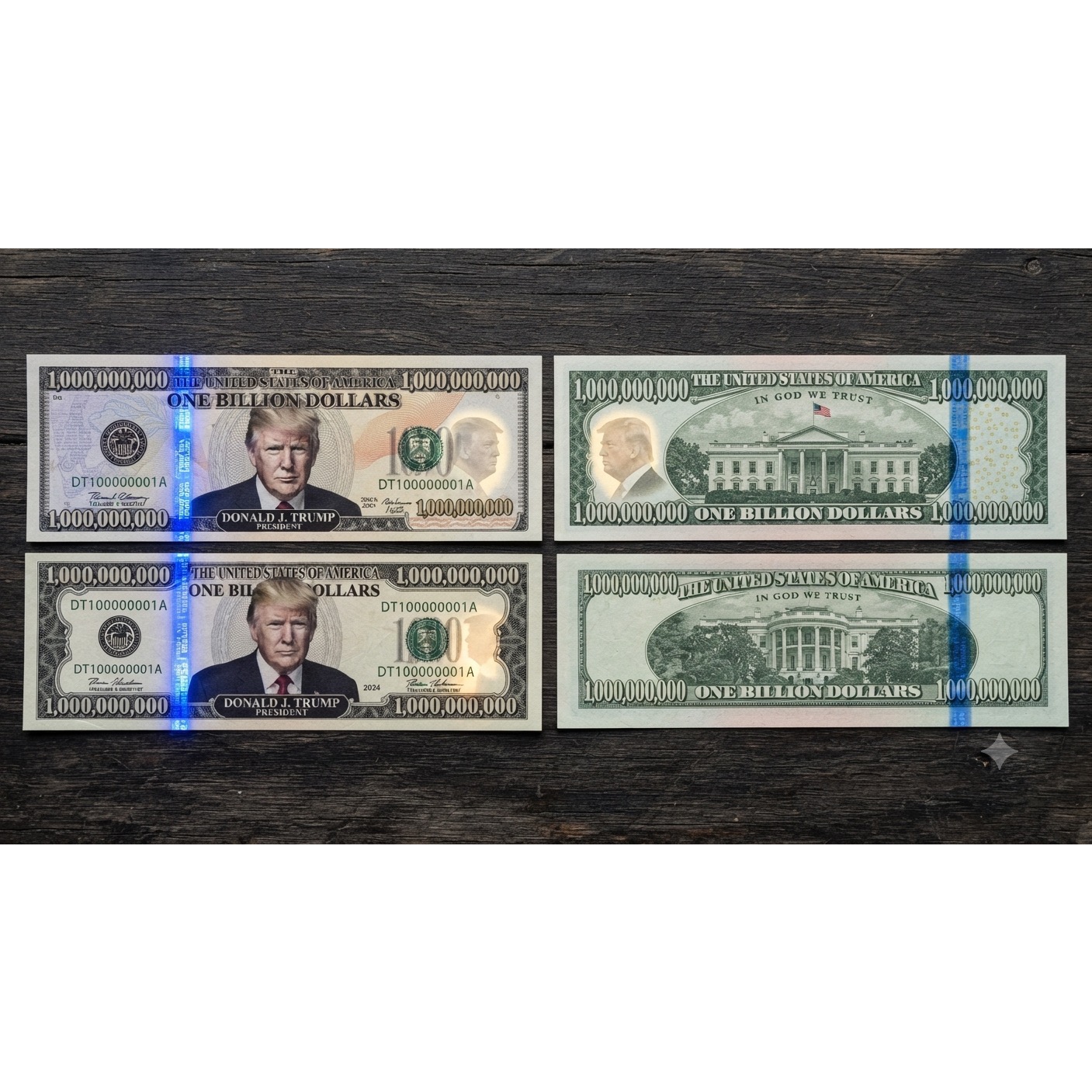 4 برگ اسکناس 1 میلیارد دلار آمریکا فانتزی