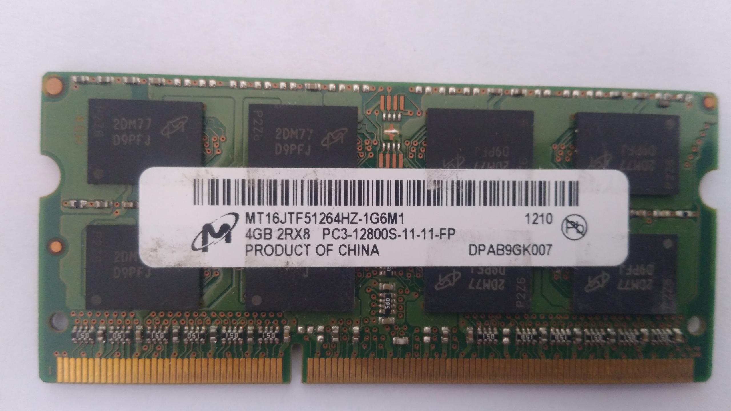 رم لپ تاپ ddr3 میکرون 1600 مگاهرتز 4 گیگابایت