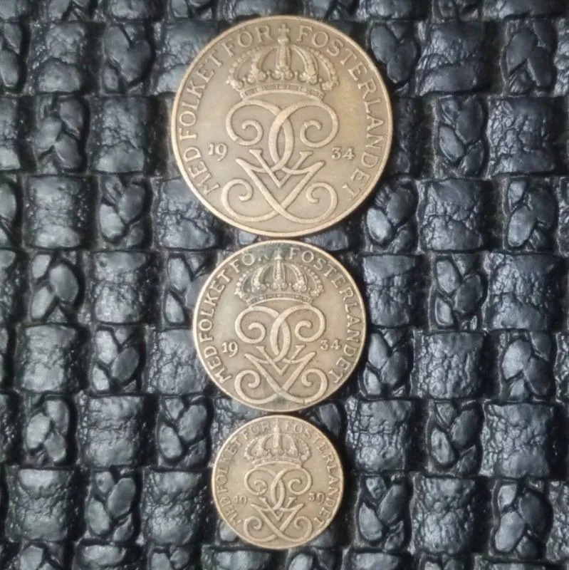 3سکه 5-2-1 اوره سوئد 1939-1934