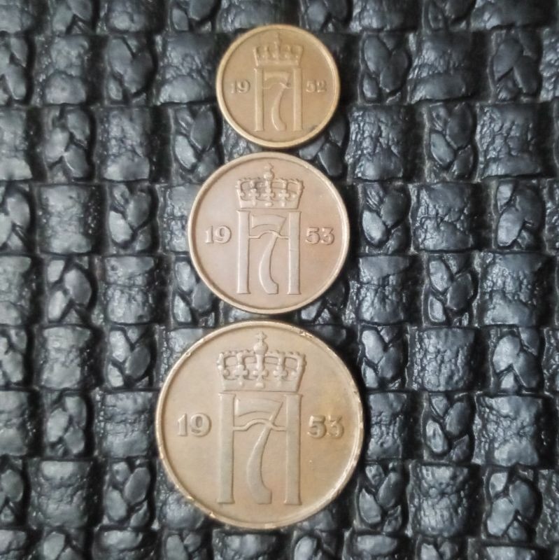 3سکه 5-2-1 اوره نروژ 1953-1952
