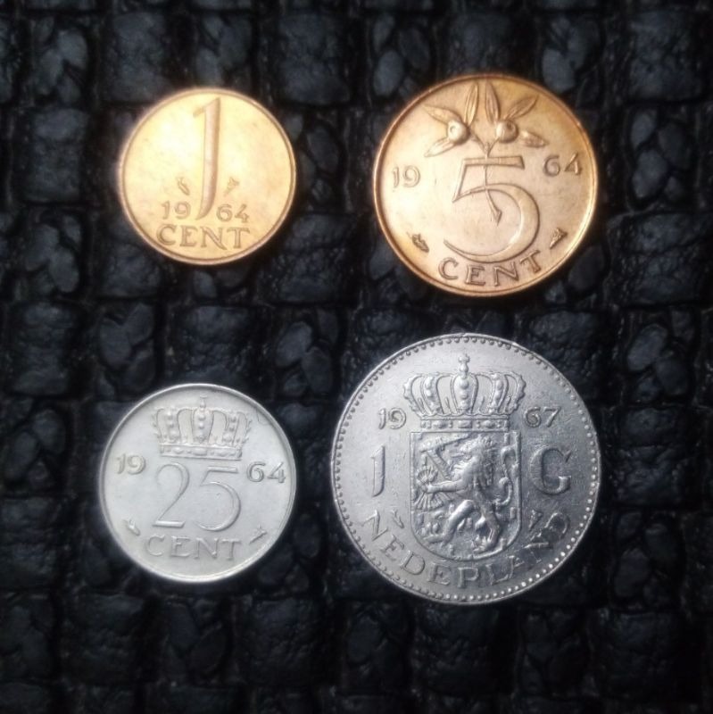 4سکه متفاوت هلند 1967-1964