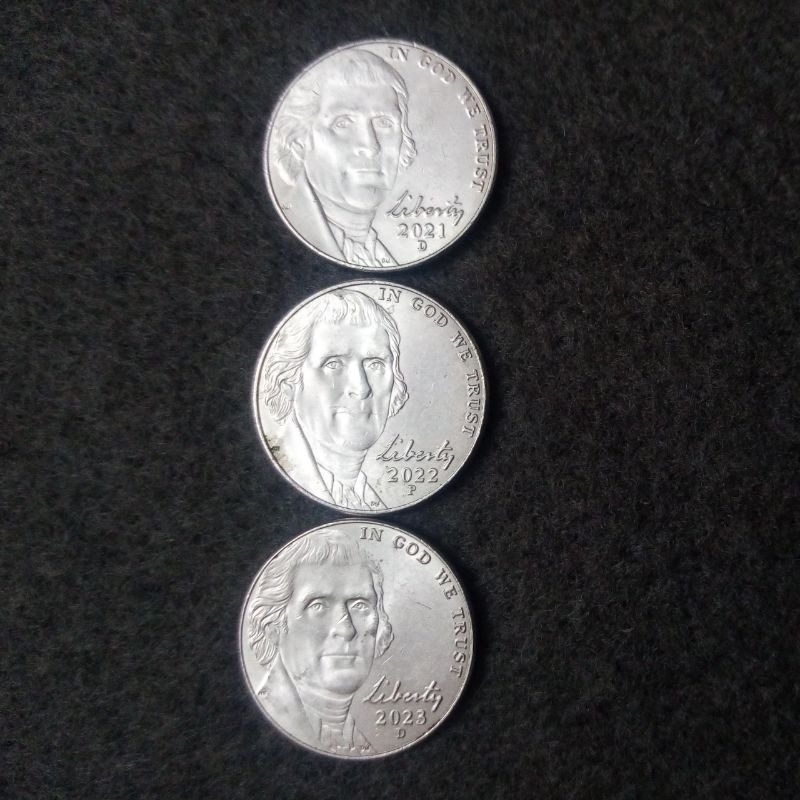 3سکه5سنت آمریکا 2023-2022-2021