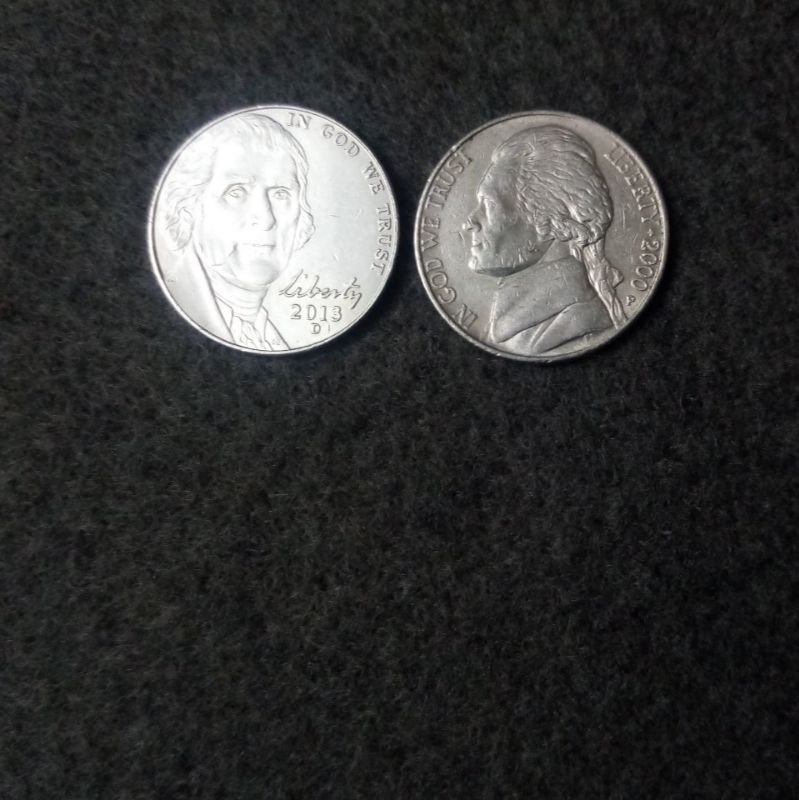 2سکه 5سنت متفاوت آمریکا