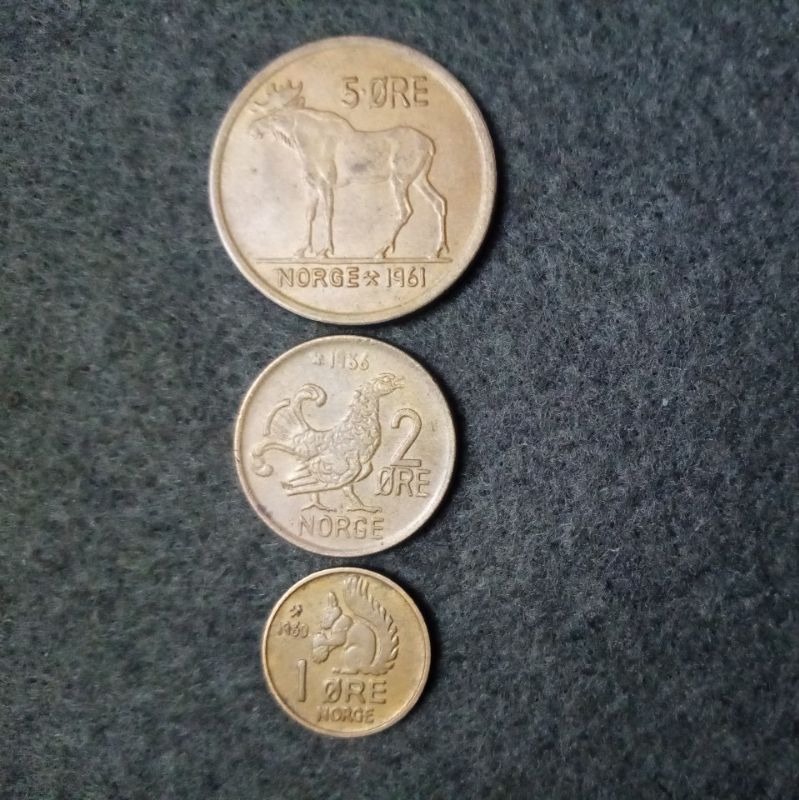 3سکه 5-2-1 اوره نروژ 1966-1961-1960