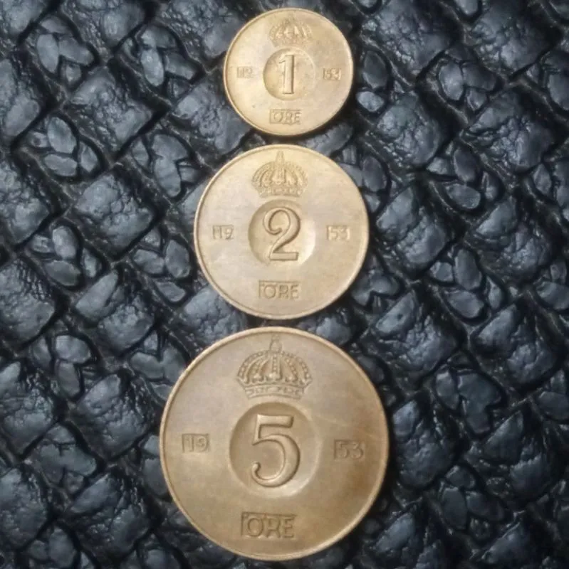 3 سکه 5-2-1 اوره سوئد 1953