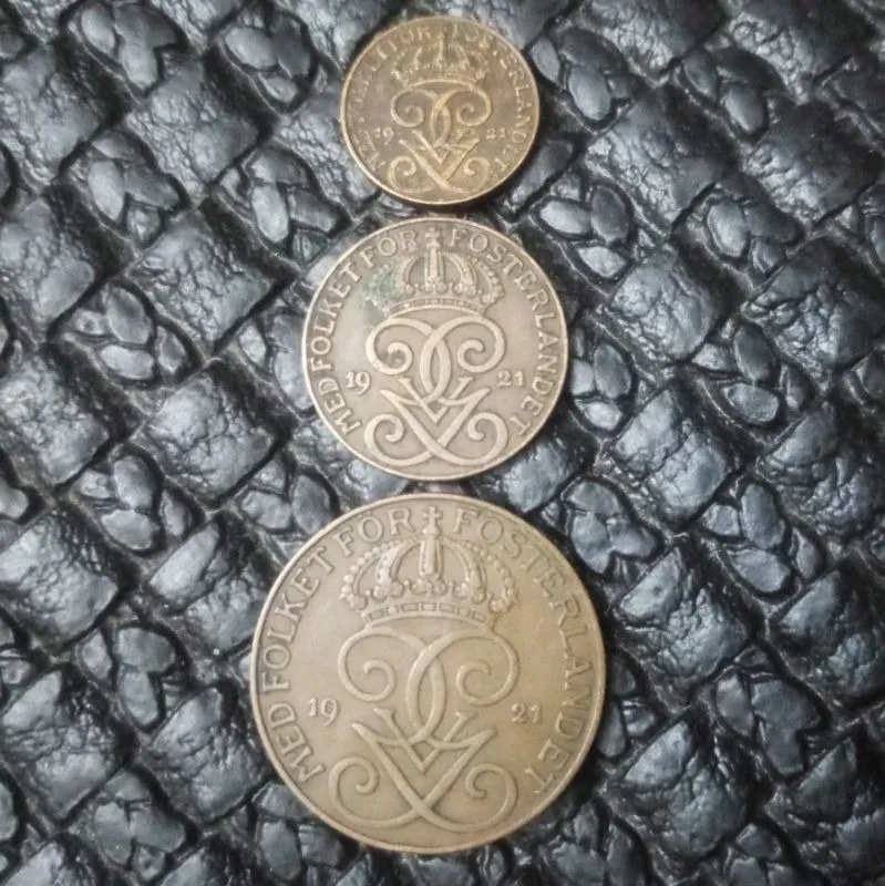 3سکه 5-2-1 اوره 3تاج سوئد 1921