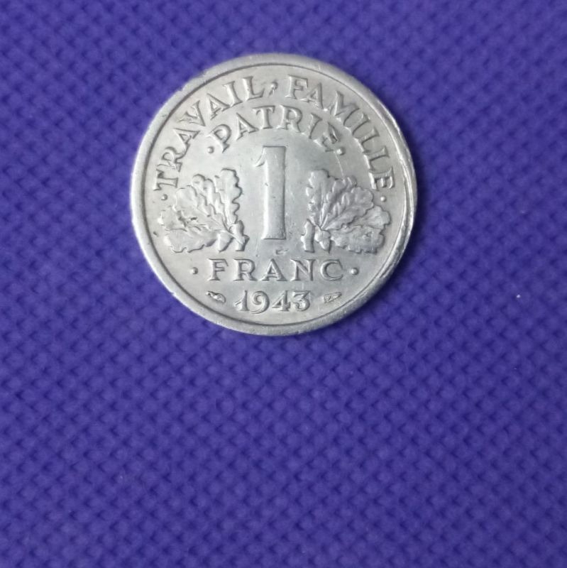 سکه آلومینیم 1فرانک فرانسه 1943