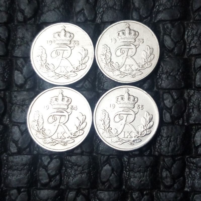 4سکه 10 اوره 1955-1954-1953-1952 دانمارک