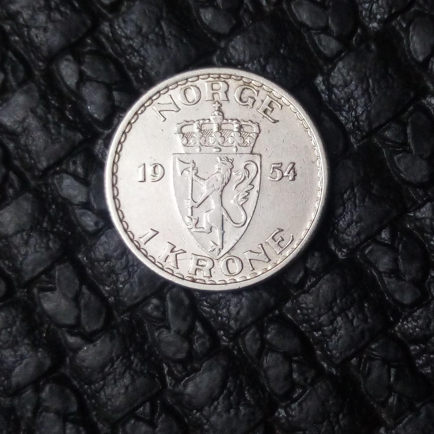 سکه 1 کرون نروژ_1954