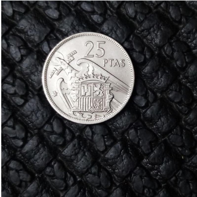سکه 25 پتاس اسپانیا_1957