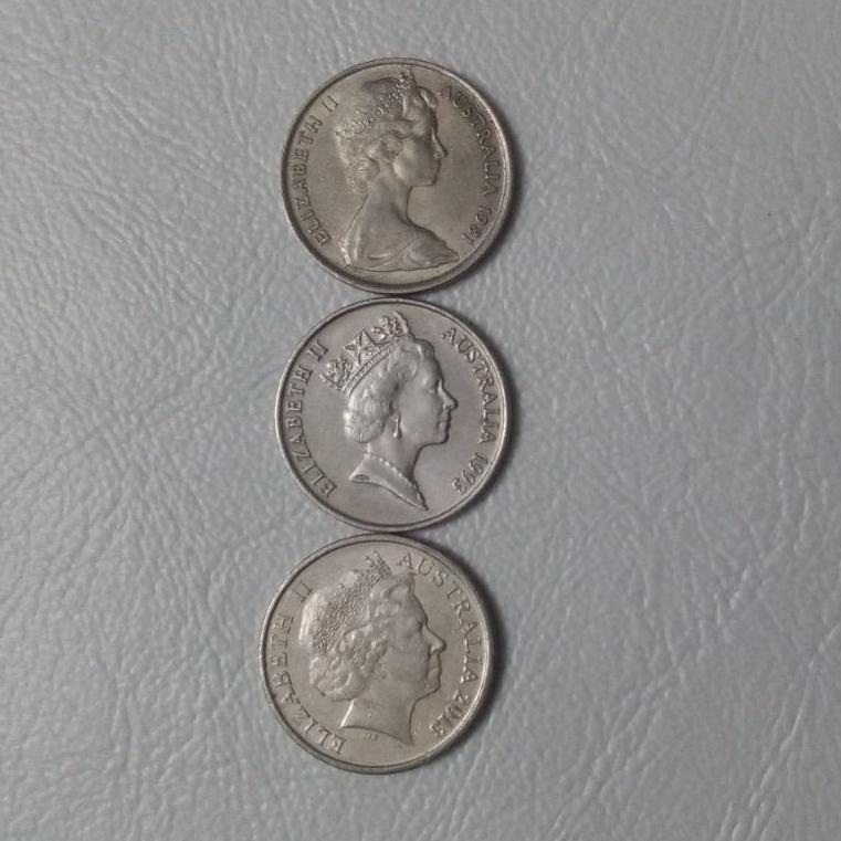 3سکه 5سنت استرالیا 3چهره متفاوت ملکه