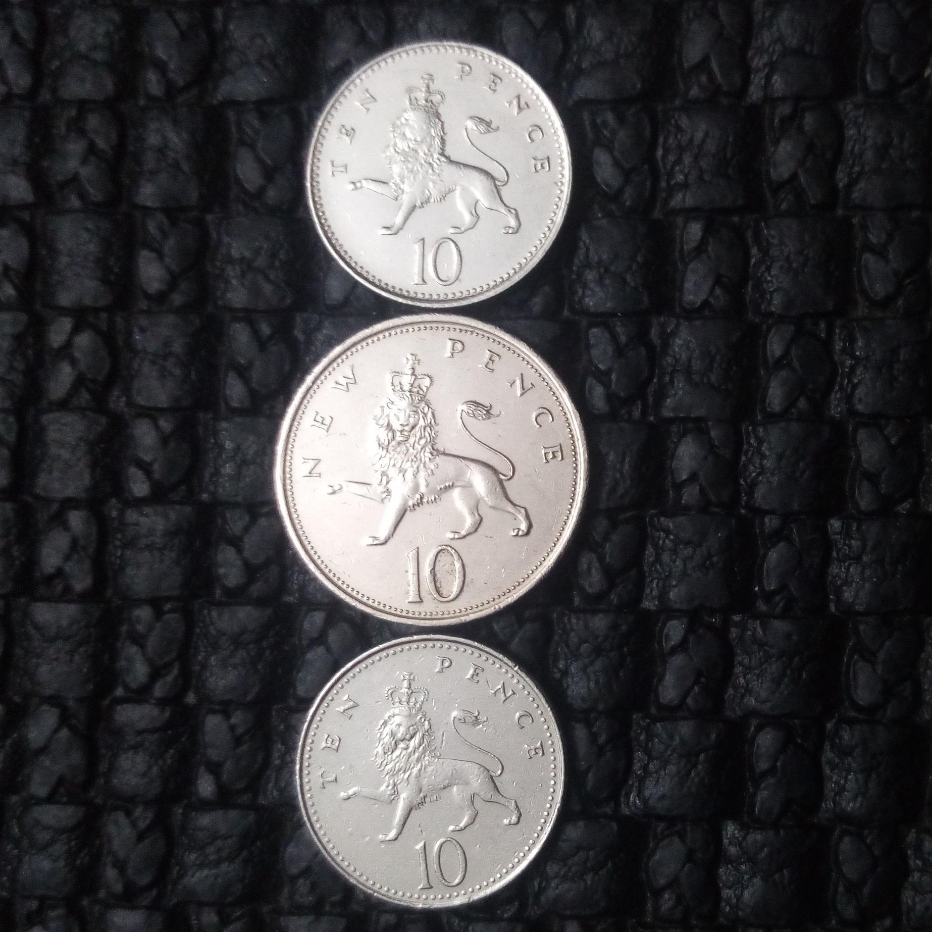 3سکه 10پنس 3چهره متفاوت ملکه