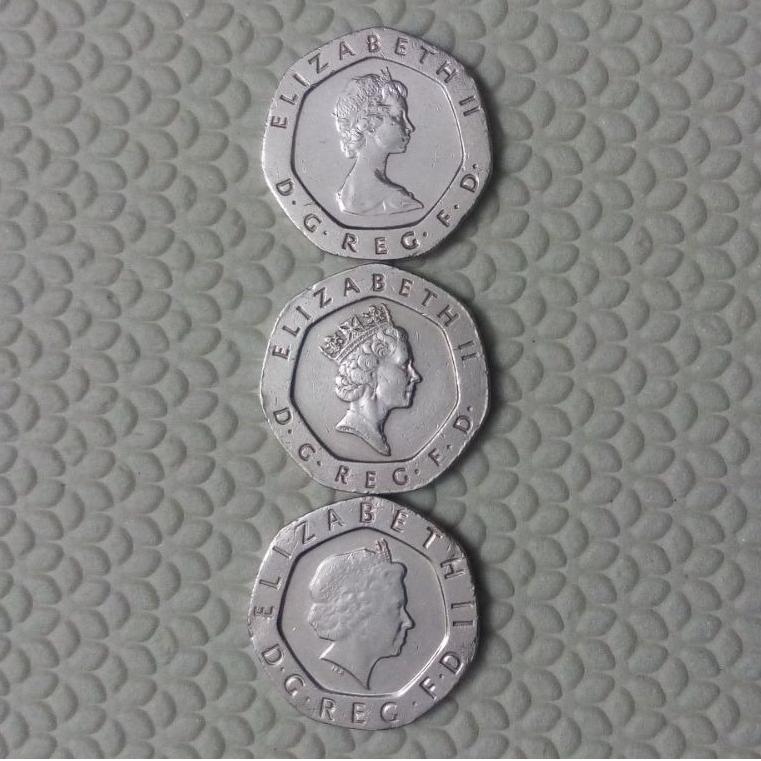 3سکه 20پنس3چهره متفاوت ملکه