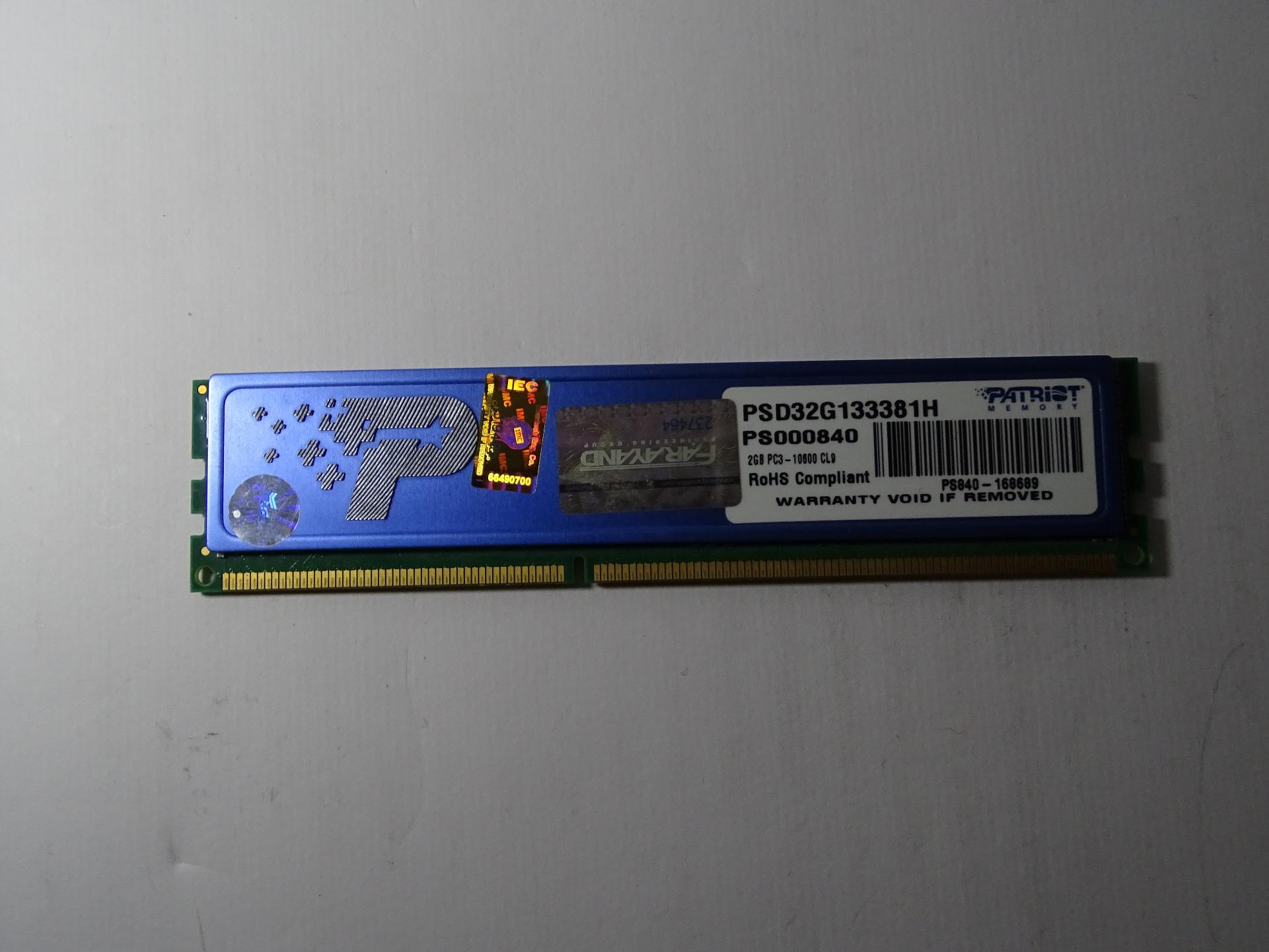 رم پاتریوت Patriot 2GB DDR3 FSB 10600