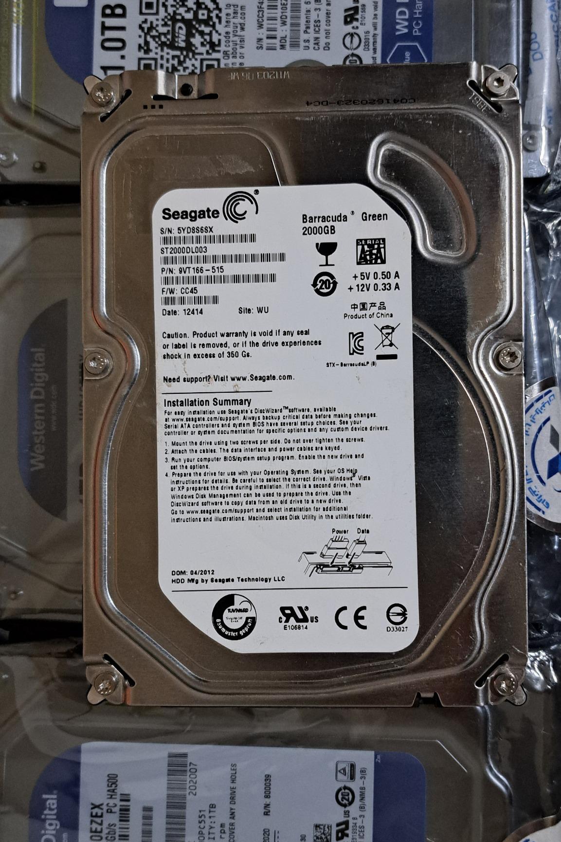هارد 2TB سیگیت 7200 دور ارسال رایگان