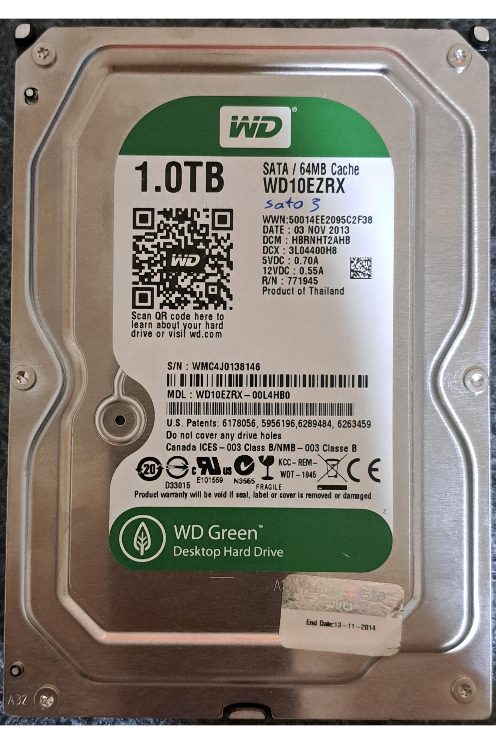 هارد 1TB وسترن سبز ارسال رایگان کم کارکرد