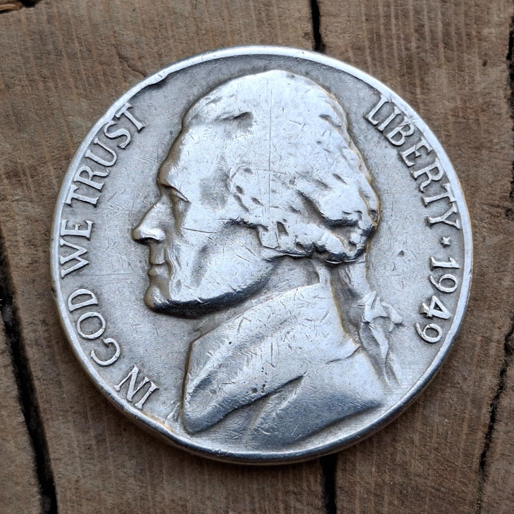 سکه 5 سنت جفرسون آمریکا سال 1949