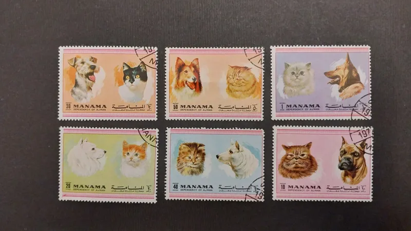 6 تمبر باطل حیوانات خارجی