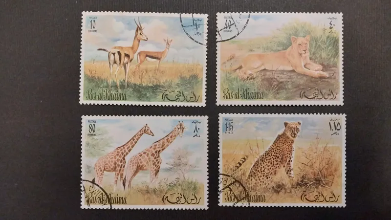 4 تمبر باطل حیوانات خارجی