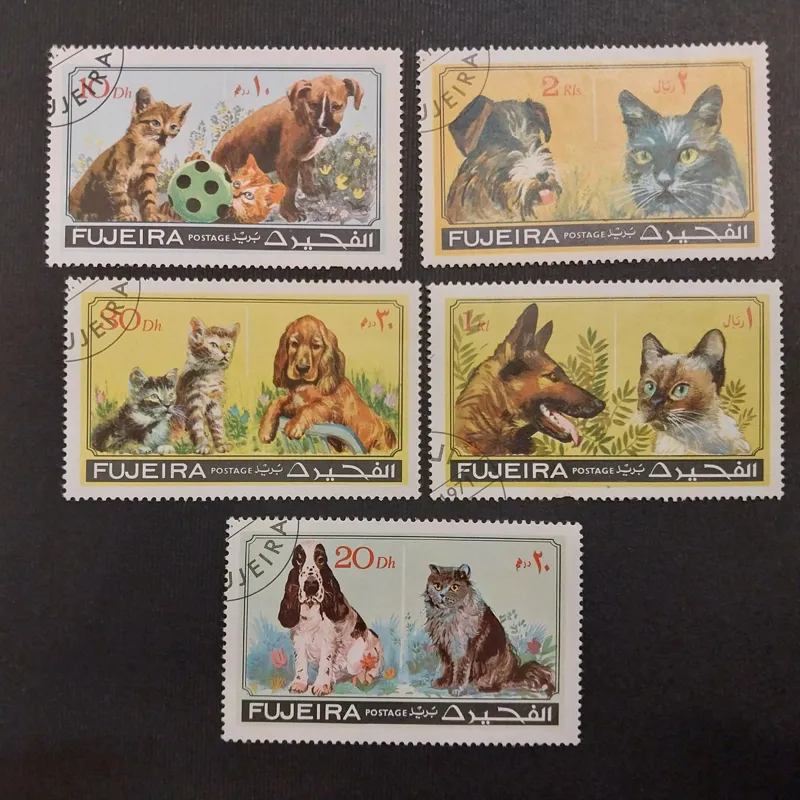 5 تمبر باطل حیوانات خارجی