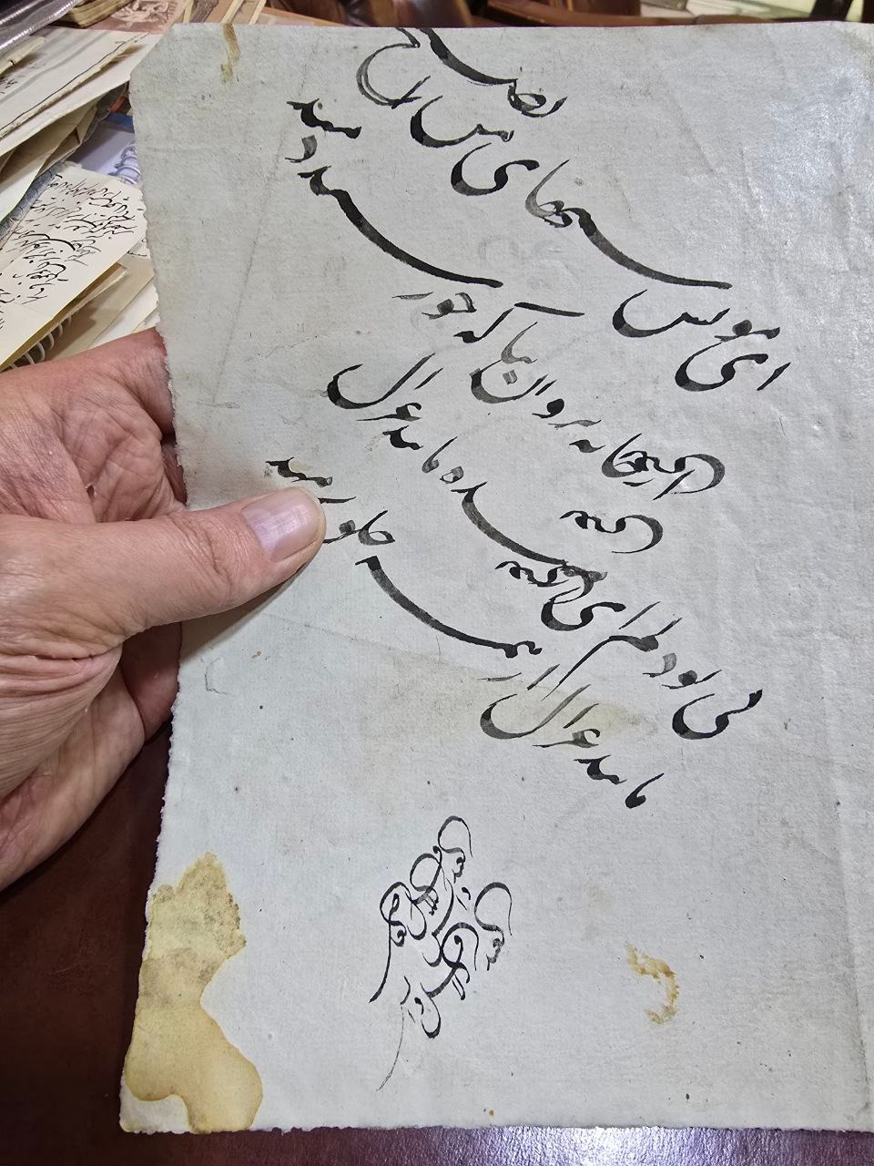 قطعه خط تقی دانش یا ضیاء لشکر از خطاطان بنام قاجار