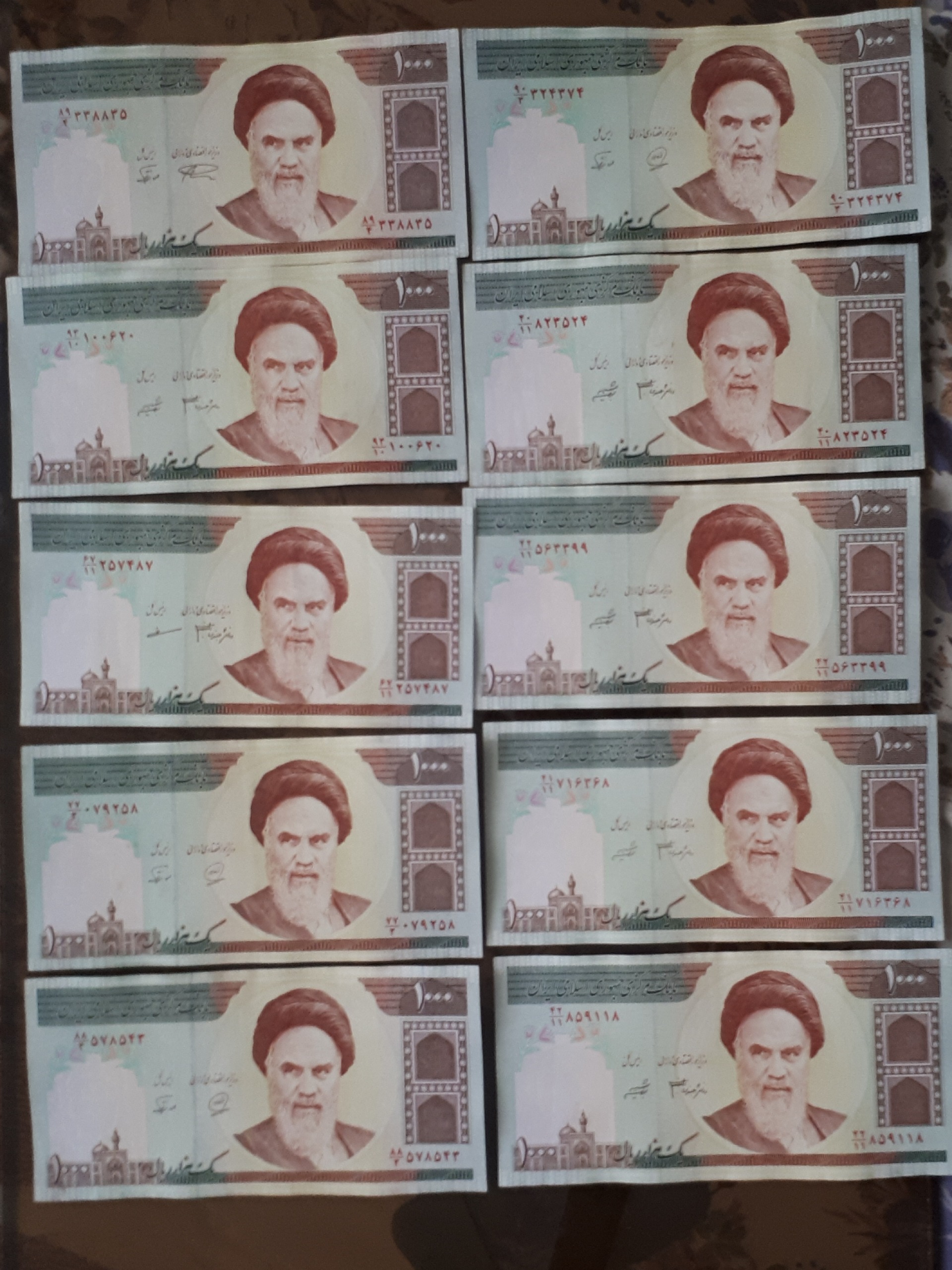10 برگ اسکناس کارکرده غیر سریال 5