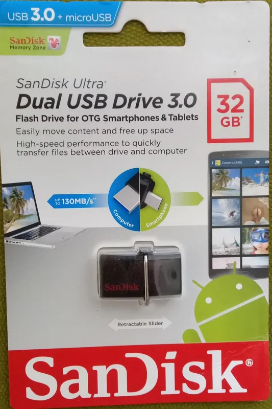 فلش مموری سن دیسک Ultra Dual Drive M30 ظرفیت 32
