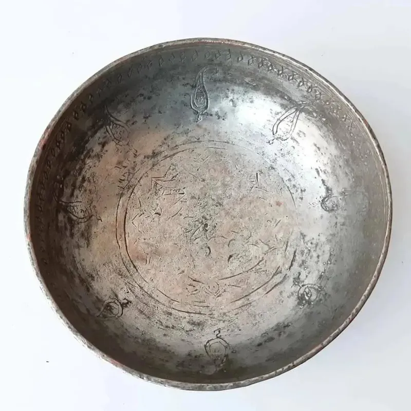 کاسه پرشالی قاجاری خاص و قلم دار