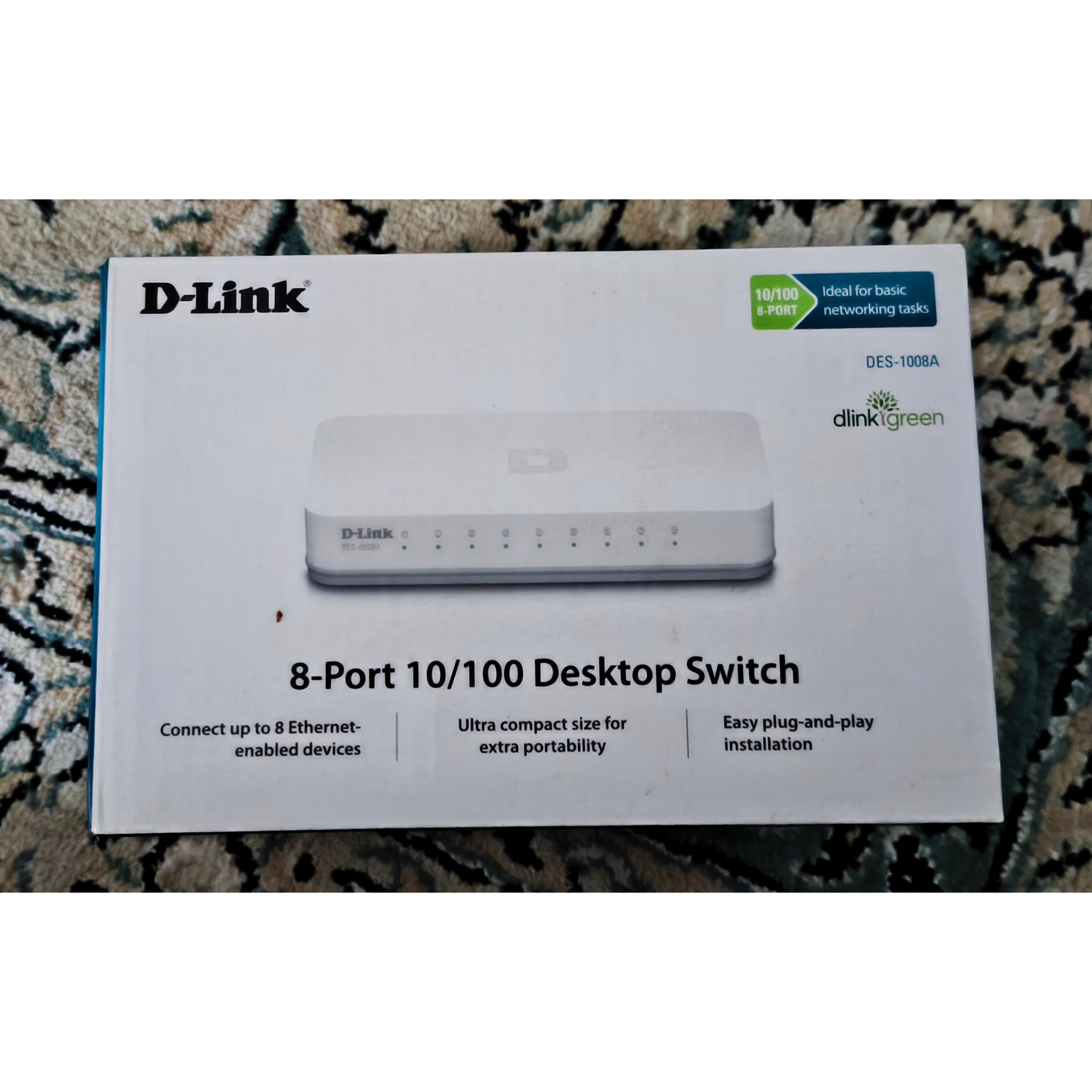 سوئیچ شبکه 8 پورت دی لینک مدل DES-1008A