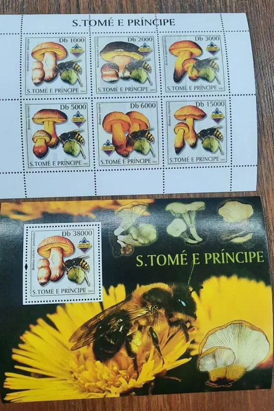 2 عدد شیت قارچ چاپ  S.TOME E PRINCIPE