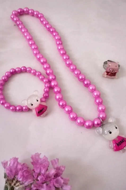 مزایده نیم ست کودک صورتی