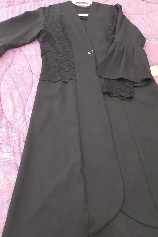 مانتو مشکی مجلسی سایز بزرگ