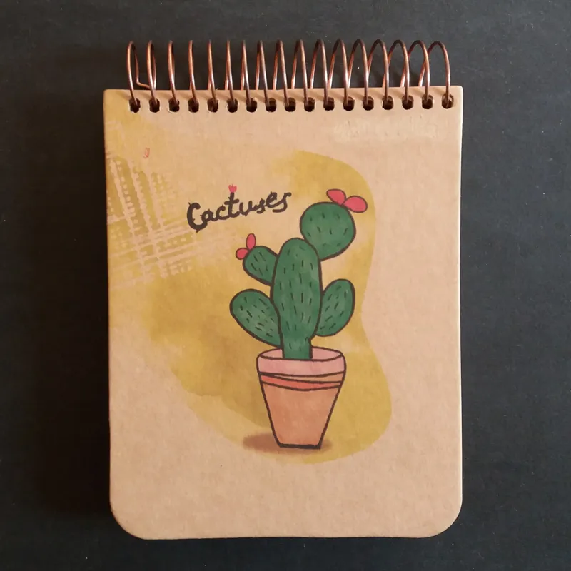 دفترچه 60 برگ سیمی (کاغذ کرافت)