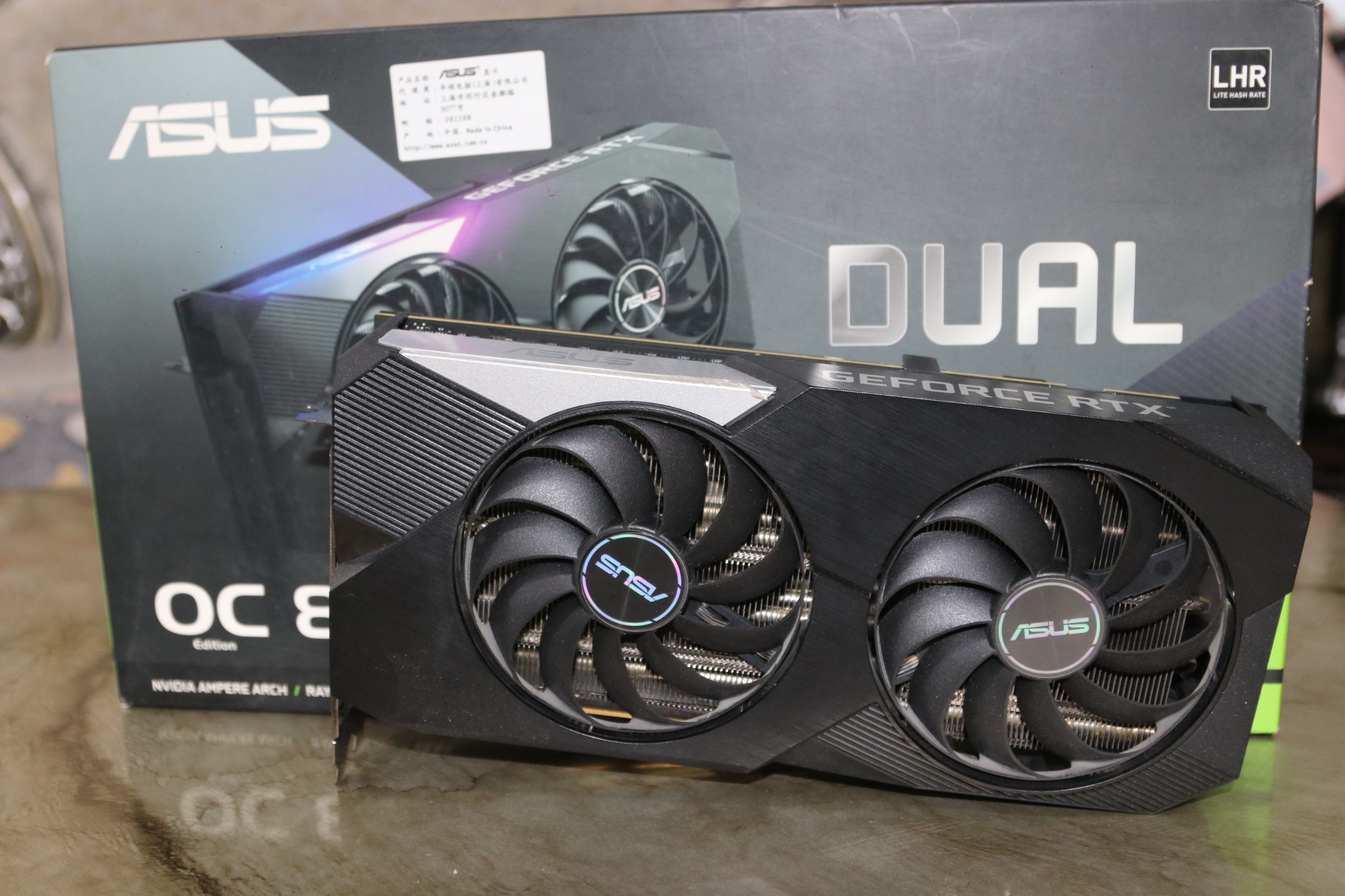 کارت گرافیک فوق العاده تمیز asus dual 3060ti