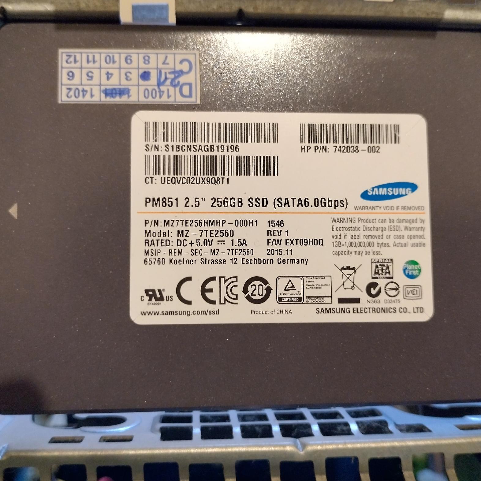 هارد SSD اینترنال سامسونگ 256 گیگابایت