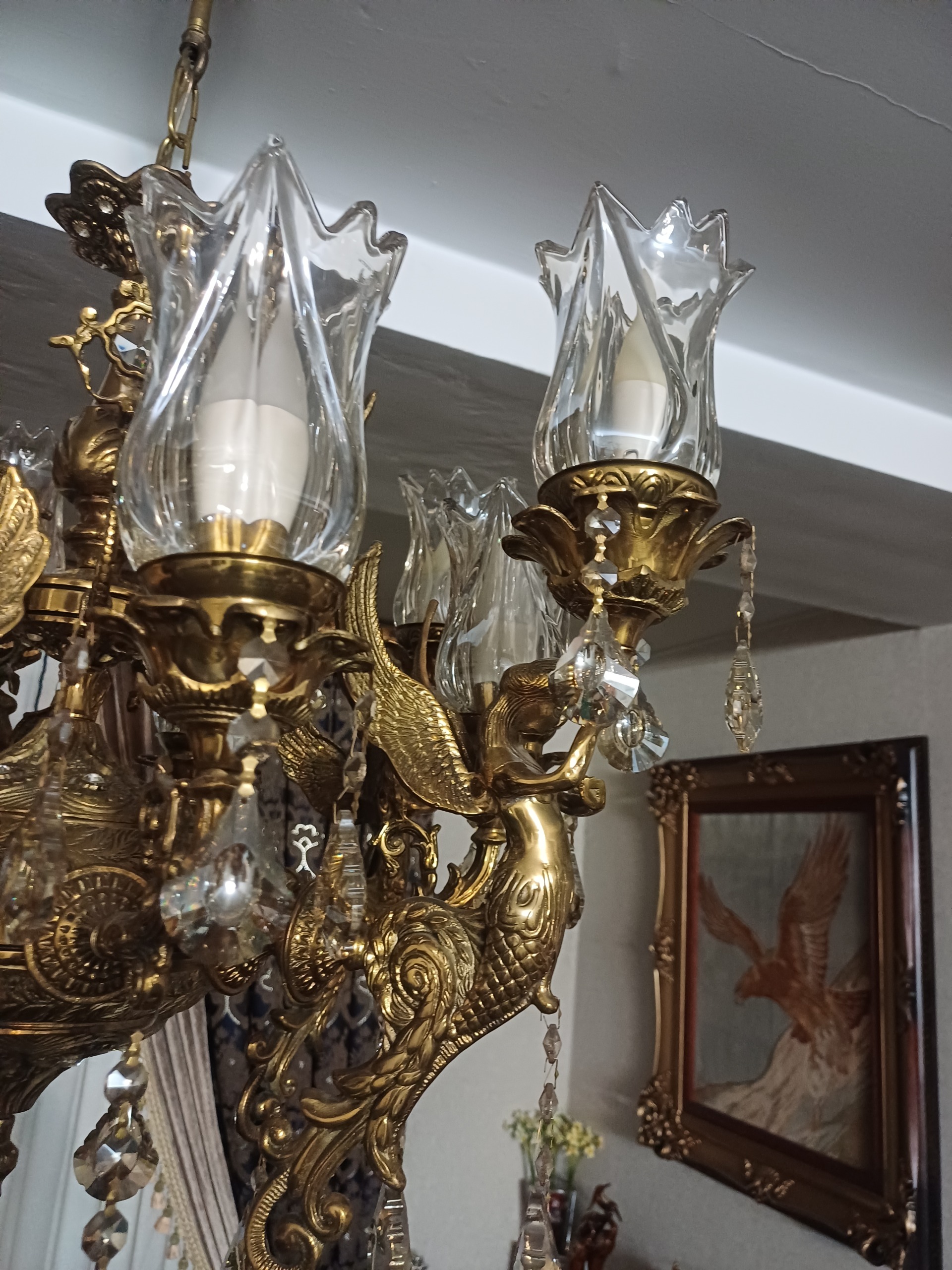 لوستر برنزی طرح فرشته